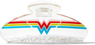 Kitsch Wonder Woman Grande pince à cheveux en acrylique transparent, jolies pinces à cheveux pour femme, pinces à cheveux pour cheveux épais, grandes pinces à cheveux pour cheveux fins, grandes pinces