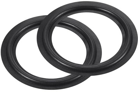sourcing map Rubber Speaker Foam Edge Surround Rings 5 Inch 82mm x 125mm Perforated Subwoofer Rings Replacement Parts for Speaker Repair or DIY Black 2 Pcs