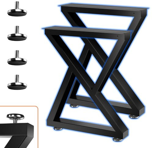 SKYSEN 71,1 cm Metall-Tischbeine, Schreibtischbeine, Couchtischbeine, Bankbeine für Schreibtisch, Couchtische, Esstische, Bänke, 71,1 x 61 cm, Z-Form, strapazierfähig, verdicktes Material, Schwarz