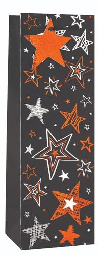 AbbeyShake bottle gift bags one size multicoloured - Pack of 6 (Orange glitter stars)