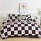 Freyamy Bettwäsche 200x200cm 3teilig Schwarz Weiß Rot Herz Kariert Wendebettwäsche Liebe Gitter Bettwaren-Sets 100% Microfaser Mädchen Bettbezug mit Reißverschluss und Kissenbezug 80x80cm