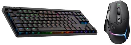 Logitech G G502 X PLUS LIGHTSPEED Wireless RGB Gaming Mouse - Optical Mouse with LIGHTFORCE Hybrid Switches, Logitech G G515 LIGHTSPEED TKL Low Profile Wireless Gaming Keyboard, QWERTY UK - Black