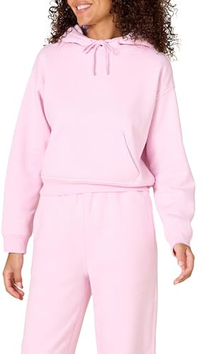 Amazon Essentials Felpa con Cappuccio Corta (Disponibile in Taglie Forti) Donna, Rosa Pastello, XS