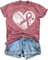 tiorhooe Octobre Rose T-Shirt Ruban Rose T Shirt Femme Cancer du Sein Tee Shirt