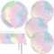 41pcs Iridescent Diamond Party Supplies,Include 20 Plates, 20 Napkin and 1pcs Tablecloth,Used for Iridescent Glitter Diamond Birthday Party Decoration (Multicolor)