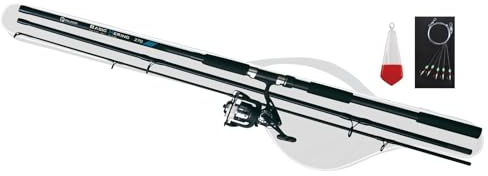 Paladin Heringscombo 2,70m / 20-80g + Angelrolle Set mit Schnur Köder Haken