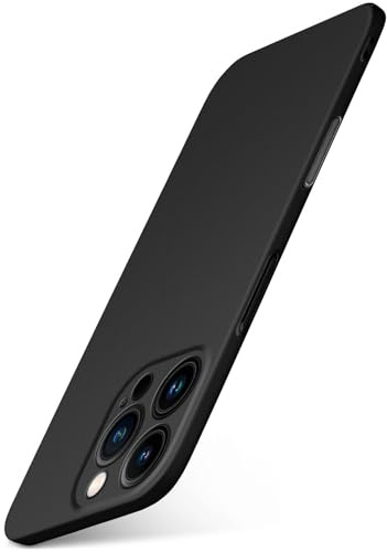 moex für iPhone 16 Pro Hülle Ultra Dünn, Schutzhülle mit erhöhtem Kameraschutz, Slim Cover Hardcase Backcover, Dünnste Handyhülle Minimalistisch Alpha Case, Matt Schwarz