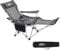 #WEJOY 2-in-1 Campingstuhl Faltbar, Strandstuhl mit Verstellbarer Rückenlehne & Fußstütze Angelstuhl Campingstühle für Erwachsene mit Wattepad Kissen Getränkehalter Armlehnentaschen Grau/Schwarz