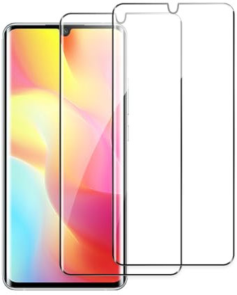 2 Piezas Vidrio Templado Protector Pantalla para Xiaomi Mi Note 10 Lite, 3D Cobertura Completa Templado, Ultra HD, Sin Burbujas, Anti Arañazos, Fácil Instalación