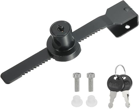 PATIKIL Cerradura deslizante para vitrinas de cristal, cerradura con llave para puertas de cristal de 5-10mm, color negro
