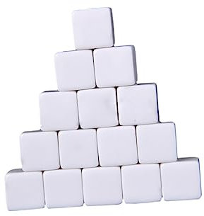 DRESSOOS 30St Leere Würfel d6 Würfel für Brettspiele 6-seitiger Würfel Würfel-Gastgeschenke Leere d6 Würfel lustige DIY würfel baumkugeln Fun Toy quadratische Blöcke sechs Seitenblöcke Weiß