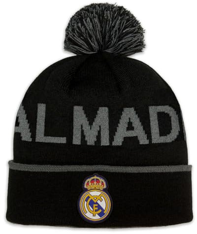Icon Sports Offiziell lizenzierte Real Madrid Pom Beanie – Premium Soft Knit Wintermütze für Real Madrid Fans, warme Fußball-Fan-Ausrüstung