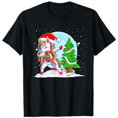 Winter Tannenbaum Dab Danse Licorne T-Shirt