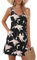 AUSELILY Sommerkleid Damen Ärmellose Strandkleid Leicht Swing Kleid V Ausschnitt Mini Kleid mit Taschen Morgenlatte M