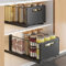 2 Pièce Tiroir Coulissant Cuisine Organiseurs de Tiroirs de Cuisine Organiseur D'armoire Coulissant Fixé Bac Coulissant Placard Cuisine Aucun PerçAge ni Clouage Requis(Noir, 37.5Dx24.5Wx19H CM)