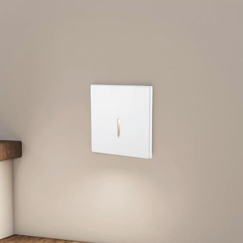lambado® LED Treppenbeleuchtung Weiss 1,5W | 230V Unterputz Treppenlicht Treppenbeleuchtung Innen | Wandeinbauleuchte Beleuchtung für Treppen | Treppenstufenbeleuchtung LINE