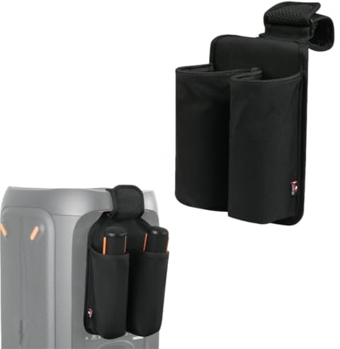 Dual Microphone Bag Holder Mic Hanger with Non-Slip Grip for JBL Partybox Series Wireless Microphone 900D Nylon Storage Rack for Karaoke & Live Streaming Wide Secure Straps Reinforced Stitching