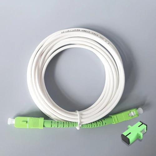 Cable de conexión de Fibra óptica SC-A-PC/SC-A-PC, Cable de Fibra óptica monomodo FTTH de 1,5 m/2 m/30 cm, Cables de extensión de Fibra óptica.(30cm APC with Adapter)