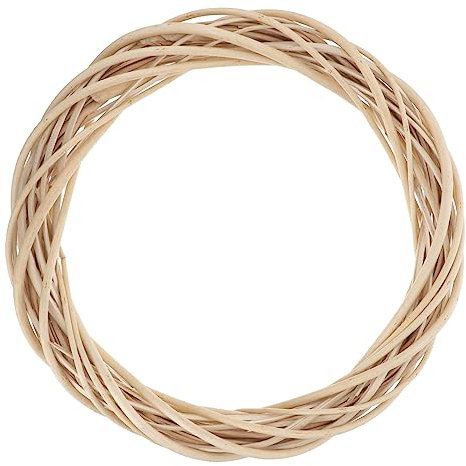 INOOMP Guirnalda de Ratan Natural de Adorno de Madera para Decoración de Puerta para Manualidades y Fiestas