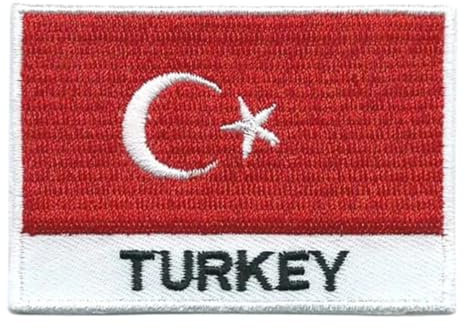 Bebuz Türkei-Flagge mit Namen, bestickt, zum Aufbügeln oder Aufnähen, Stoffreparatur-Flicken – Emblem