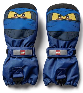 Kabooki LEGO® NINJAGO® Winterfäustlinge für Jungen und mädchen - Wasserdicht & Winddicht mit Thinsulate-Isolierung | Anti-Rutsch-Grip, Sicherheitsschnalle & 3M Reflektoren