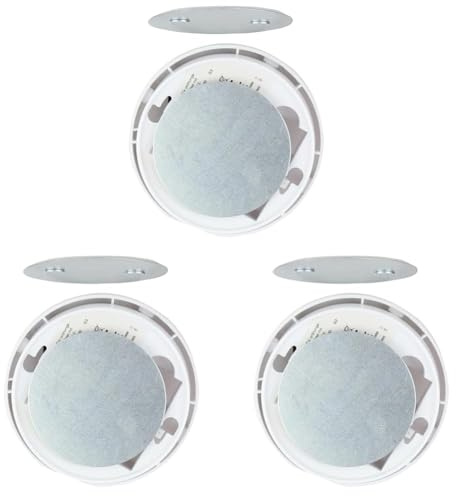 REV Magnetbefestigung für Rauchmelder, Ø ca. 60mm. Mit 3M Klebepads. Haftkraft 1kg., Silber (Packung mit 3)