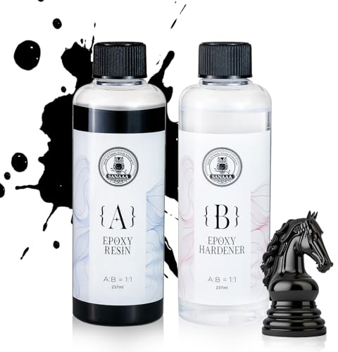 SANAAA Schwarzes Epoxidharz 474ML, blasenfreies, hochglänzendes Epoxidharz, Tischplatten-für Kunsthandwerk, Formenbau, DIY, Harzkunst, Formen, Schmuck