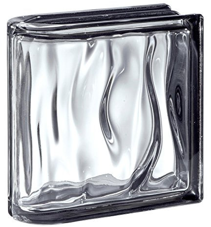 1 Stück BM Glasstein AQUA Reflex Schwarz 19x19x8 cm - Endstein Vertikal