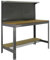 Simon Rack Banco da lavoro per officina, capacità di carico 400 kg, 1445x910x610 mm, tavolo da lavoro fai da te, Gris/Legno - BT3