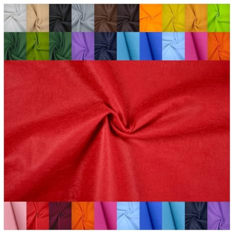 Fabrics-City rot Filzstoff 1mm Bastelfilz Dekorationsstoff für Bastelarbeiten, Bekleidung, Kindergarten, Taschen, Dekoration, Nähen, Kleben, Bastelarbeit, Bastelmaterial Stoff, 4498