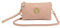 Womens Small Clutch Bags with Wristlet and Long Adjustable Strap (Pink)