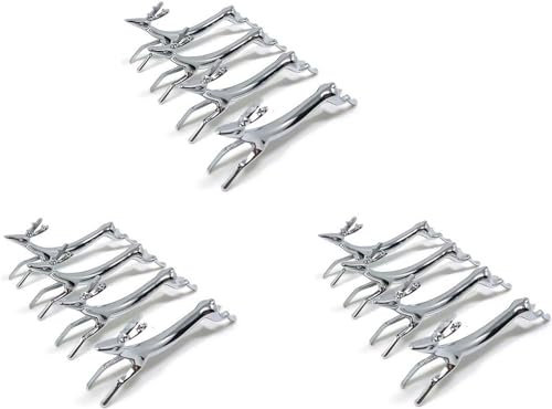 BMTick Repose-couverts en forme de cerf dansant pour couteaux, fourchettes et cuillères Argenté (lot de 12)