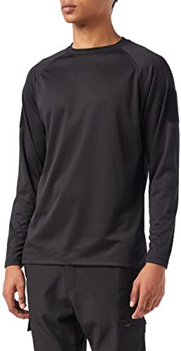 Mil-Tec Tactical Quick Dry Langarmshirt Herren • Langarm T-Shirt mit Raglanärmeln & Daumenschlaufen • Atmungsaktiv & schnelltrocknendes Sport- und Funktionsshirt • Longshirt in Schwarz, 3XL