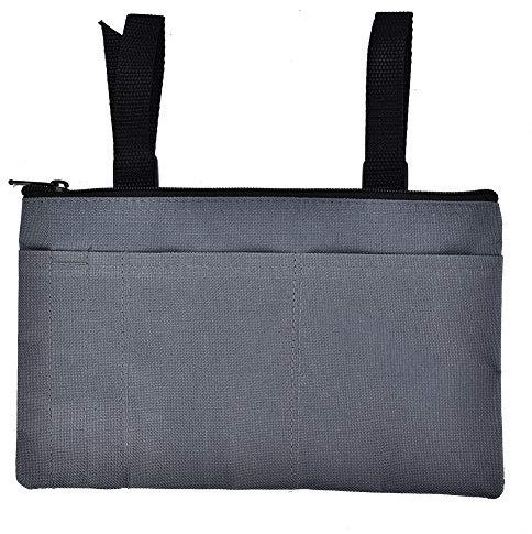 Rollstuhltasche für Armlehne, Aufbewahrungstasche für Rollstühle Tasche Mobilitätshilfe Rollstuhlzubehör Tasche Armlehne Hängegriff Halter Aufbewahrungstasche für Rollstühle, Grau