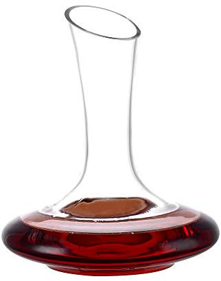 Amisglass Dekanter 1800ML, 100% bleifreier Dekantierer aus Kristallglas, Weinkaraffe, Weinzubehör, Weinbelüfter mit breiter Basis, Wein Geschenke