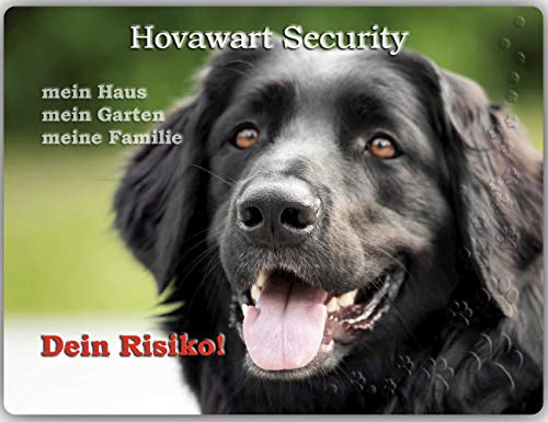 Merchandise for Fans Warnschild - Schild aus Aluminium 30x40cm - Motiv: Hovawart Security (01)