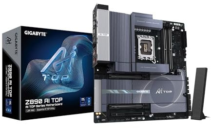 GIGABYTE Scheda madre Z890 AI TOP Intel Core Ultra (Serie 2) LGA 1851, E-ATX, DDR5, 4X M.2, PCIe 5.0, Thunderbolt 5, WIFI7, 10GbE LAN, EZ-Latch