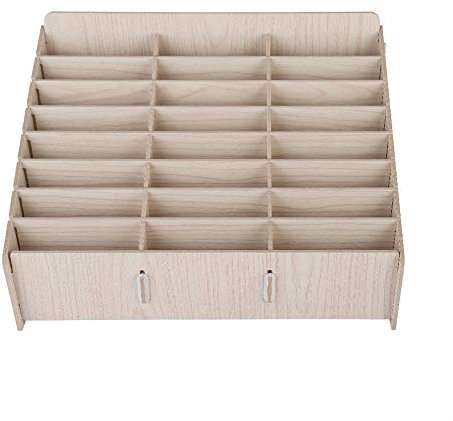 Wooden Mobile Phone Storage Box, 24 Grid Mobile Phone Storage Management Easy to Install DIY Wooden Desktop Storage Box for Classroom, Conference Hall