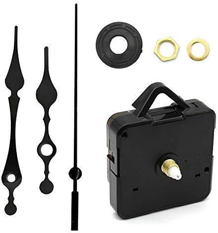 JustYit Quartz Uhrwerk Uhrwerk mit Zeiger Uhrwerk für Wanduhr uhrwerk Schleichend mit Zeiger Sets für DIY Wanduhr Reparatursatz Schwarz