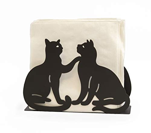 Mango Steam Porte-Serviettes de Table Motif Chat, Noir