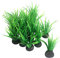 Smoothedo-Pets Aquarium Plants Fish Tank Decorations 20pcs Small Size/1inch Tall Plastic Artificial Plant Goldfish Waterscape Fish Hides Mini Grass Set (Green-B)