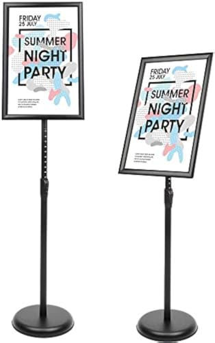 YIYO Support de panneau sur pied – A3 réglable en aluminium – Affichage des menus pour mariage/activités professionnelles (noir)
