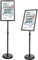 YIYO Floor Standing Sign Holder - A3 Adjustable Aluminum Sign holder, Menu Display Notice for Wedding/Business Activities Display（Black）