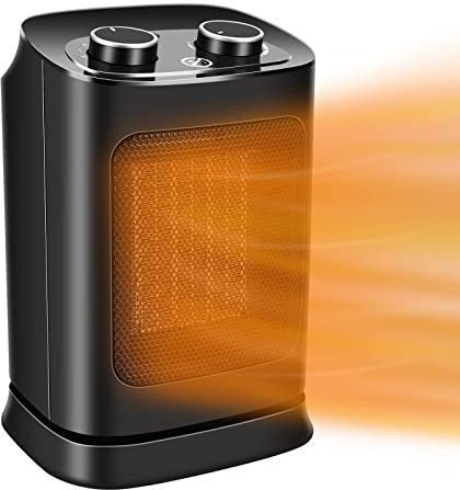 SONBION Fan Heater, Heaters for Home Low Energy, Fast Heating Ceramic Electric Heater with Two Heat Settings, 1800W Quiet Space Heater for Home, Bathroom, Office, Garage, 70 Oscillation, Energy Saving