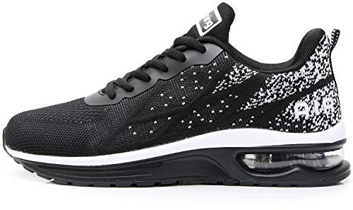 MAFEKE Damen Air Athletic Laufschuhe Mode Tennis Atmungsaktiv Leichte Walking Sneakers, Schwarz (schwarz), 41 EU