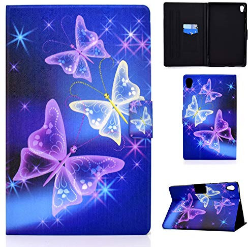 Succtopy Funda para Lenovo Tab M10 HD 2nd Gen 10.1 2020 TB-X306X / TB-X306F, Ultra Delgado Carcasa Tablet Lenovo M10 10.1 2ª Gen, Stand Función Cover Case Lenovo Tablet M10 HD 2,Mariposa Morada