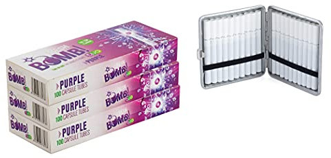 Fresh Bomb Lot de 3 boîtes de 100 capsules à clic avec capsules aromatiques + étui (Berry Menthe (Violet)
