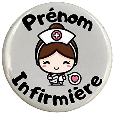 badge broche infirmière personnalisable