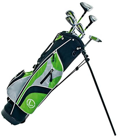 2021 Longridge Junior Challenger Golf Clubs Package Age 12+ Bag with Stand and 6 Golf Clubs, Green,Black