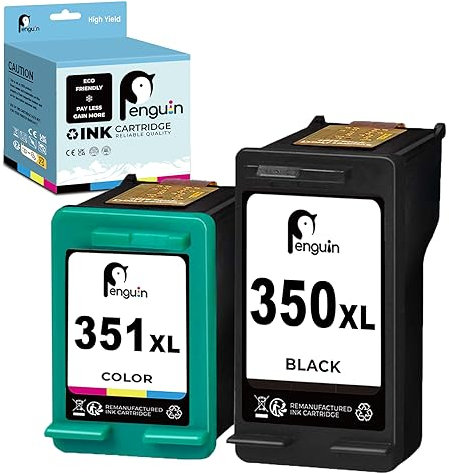 Penguin 350XL 351XL Druckerpatronen für HP 350 351 XL für HP Deskjet D4260 D4360 D4363 D4368 Officejet J5780 J6410 Photosmart C4205 C4240 C4280 C4340 C4380 C4440 C4480 C4490 C4494 (1 Schwarz 1 Farbe)